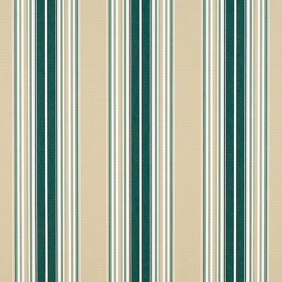 Sunbrella® 4932 - 46" Forest Green/Beige/Natural Fancy Stripe