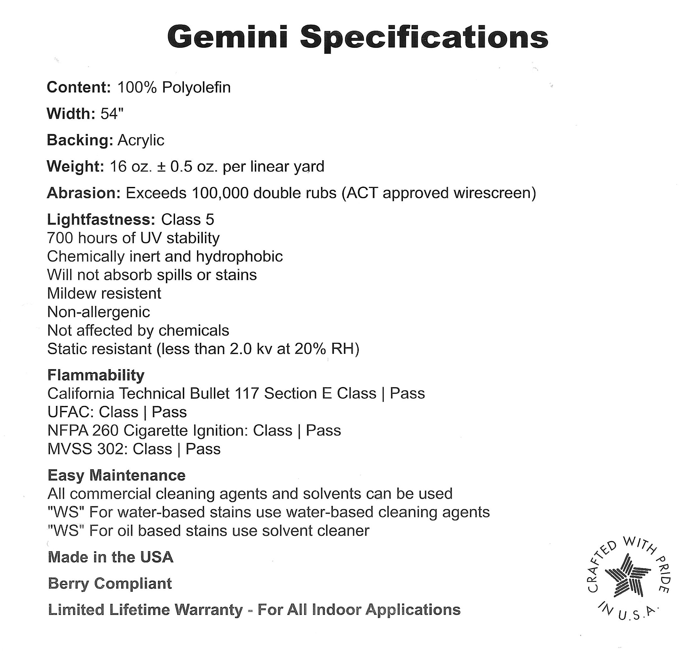 Gemini Commercial Fabric